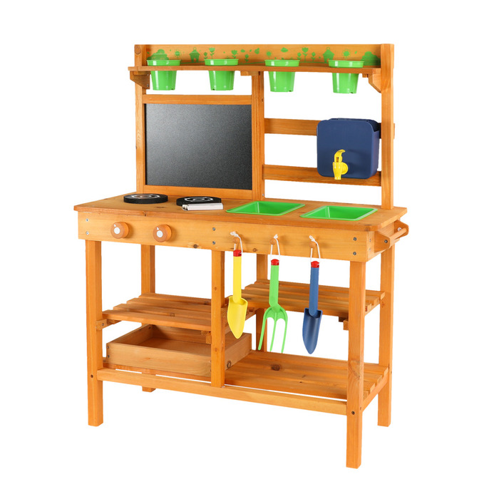 Nordic Play udekøkken m/tilbehør træ 77 x 32 x 95 cm